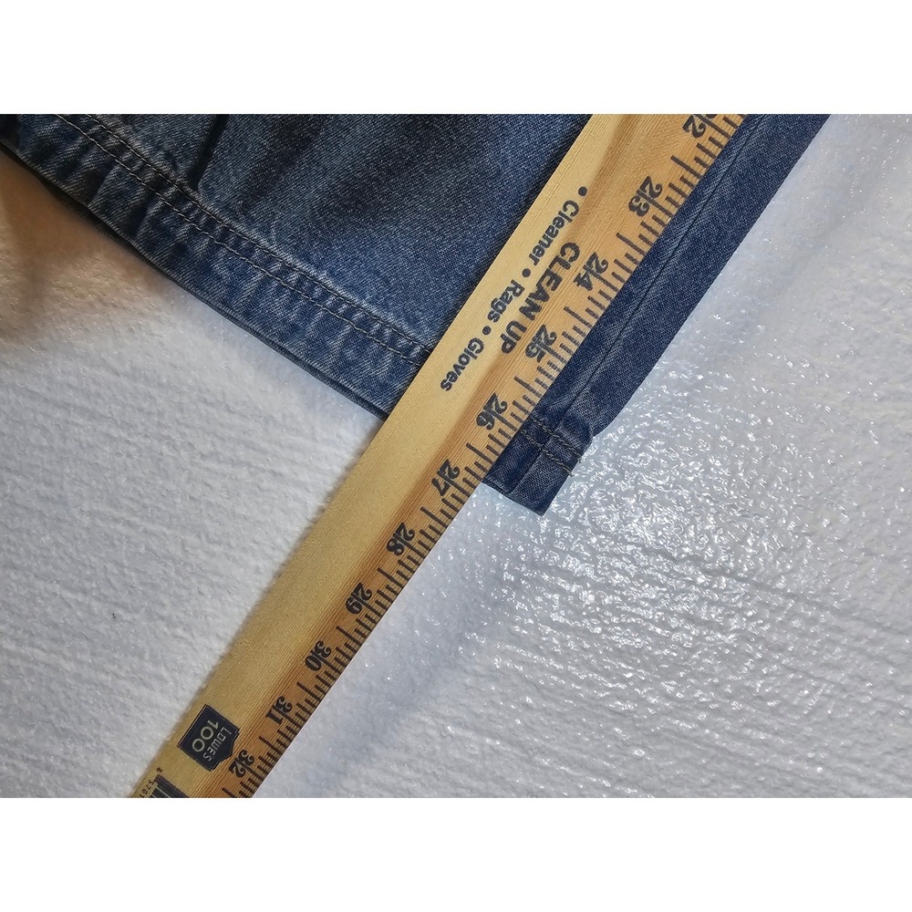 J.Jill Womens Wide Leg Crop Jeans Blue Velvet Trim Zigzag Stitching 12P Petite - Picture 6 of 6